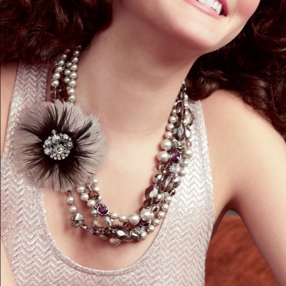 Stella & Dot | Vintage Glass & Pearl Astor NEW Statement Necklace - Picture 6 of 11